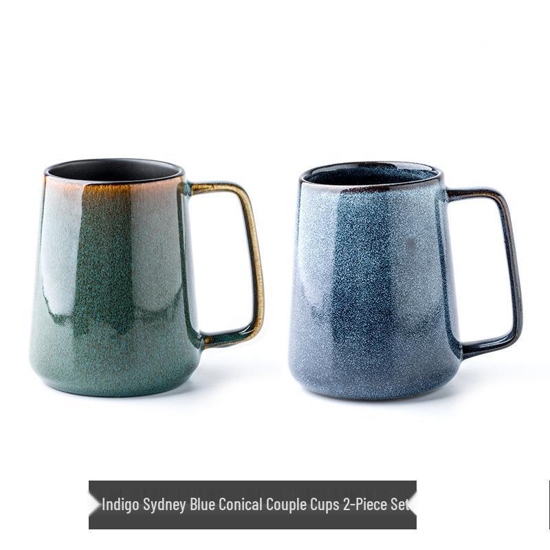 Скандинавская Ретро Большая Керамическая Кружка для Пары – Европейская Кофейная Чашка-Пузатик