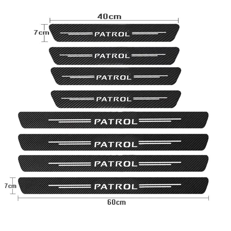 For Patrol Y62 2013- Carbon Fiber Car Door Threshold Sill Protector Trunk Rear Stickers Car Accessories