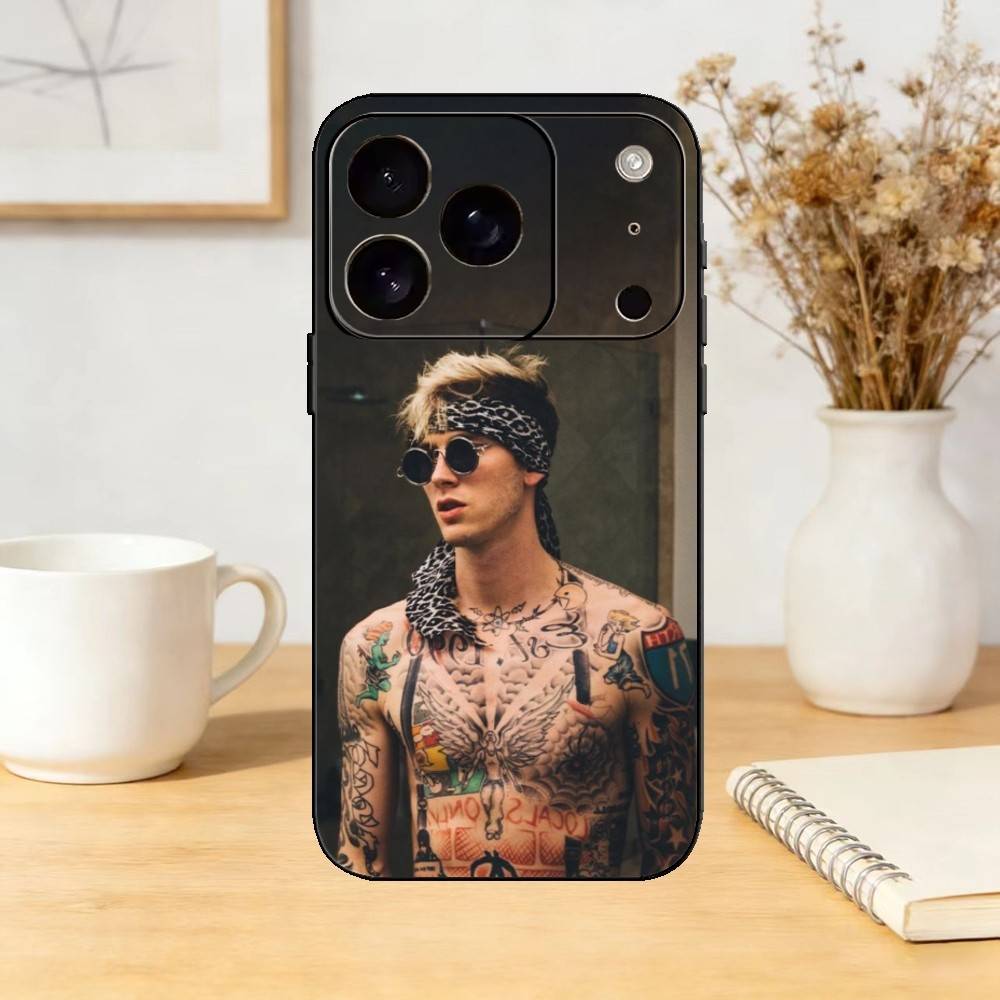 M-MGK Machine Gun Kelly Phone Case For iPhone 17,16,15,14,13,12,11 Plus,Pro Max,SE4Soft Silicone Black Cover iPhone17PRO