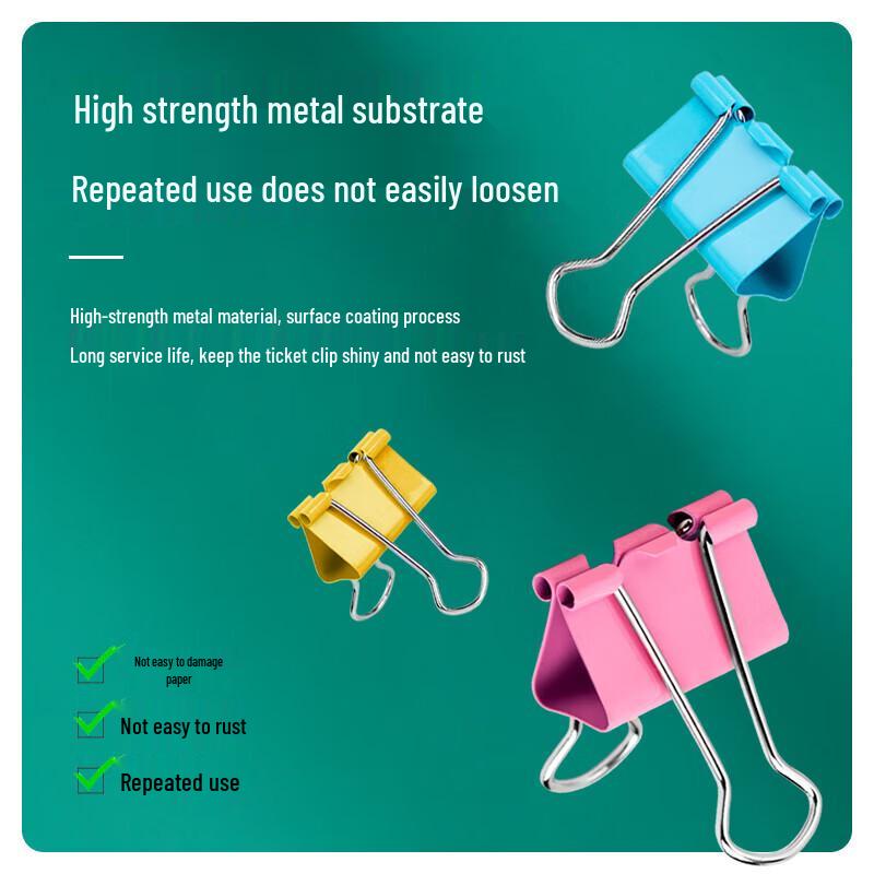 Deli 32mm Medium Colored Binder Clips