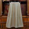 Hepburn Style Elegant Luster Fabric Flared Midi Flower Bud Skirt