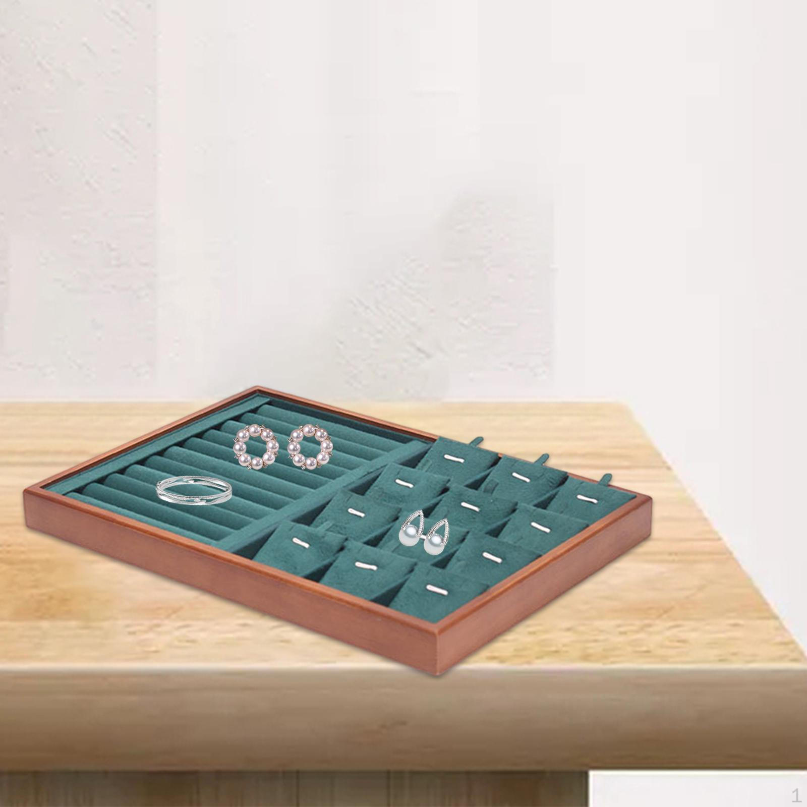 

Элегантный набор лотков для хранения ювелирных изделий для организации ящиков зелёный