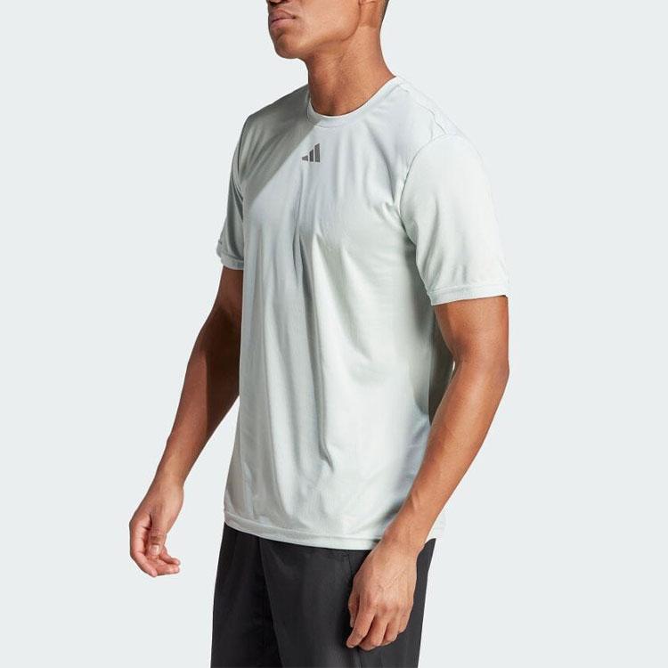 Adidas Logo Rubber Print Crew Neck Short Sleeve T-Shirt Men Tops Miracle-Silver IL7006