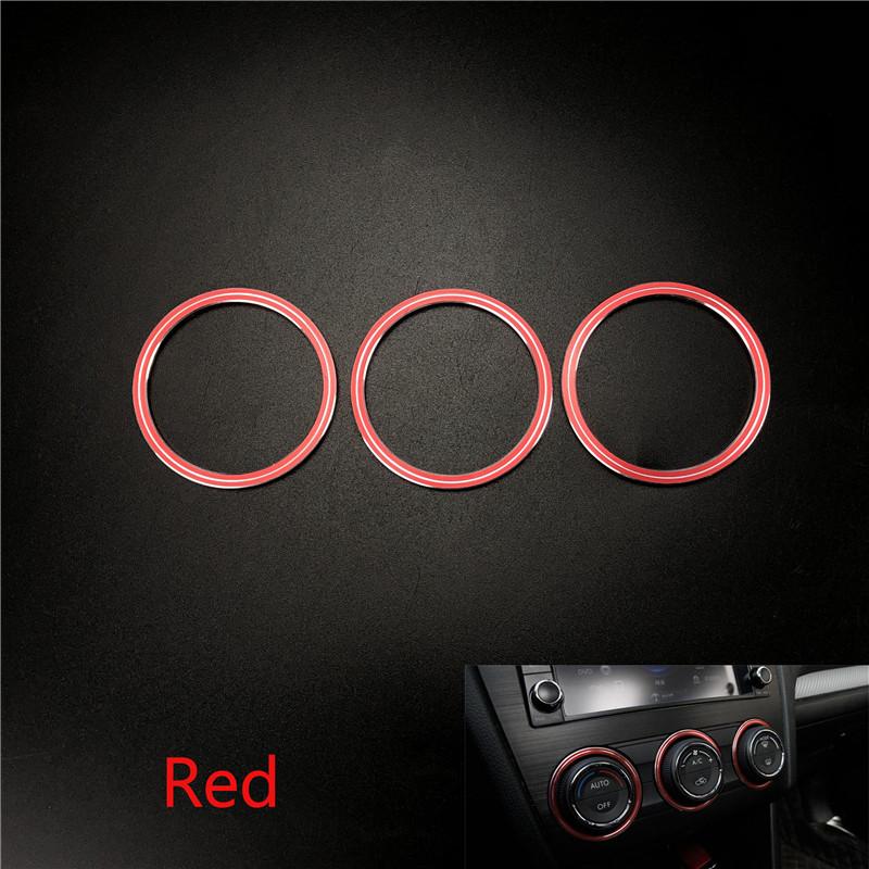 3Pcs/Set Car Styling AC Adjustment Knob Decorative Ring For Subaru Forester Impreza XV Crosstrek WRX Levorg Auto Accessories