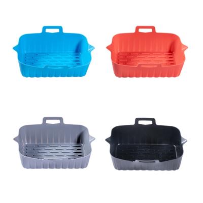 Rectangular Air Fryer Pad NonStick Silicone Mat Reusable Air Fryer Accessories Silicone Material 4 Colors for Air Fryer