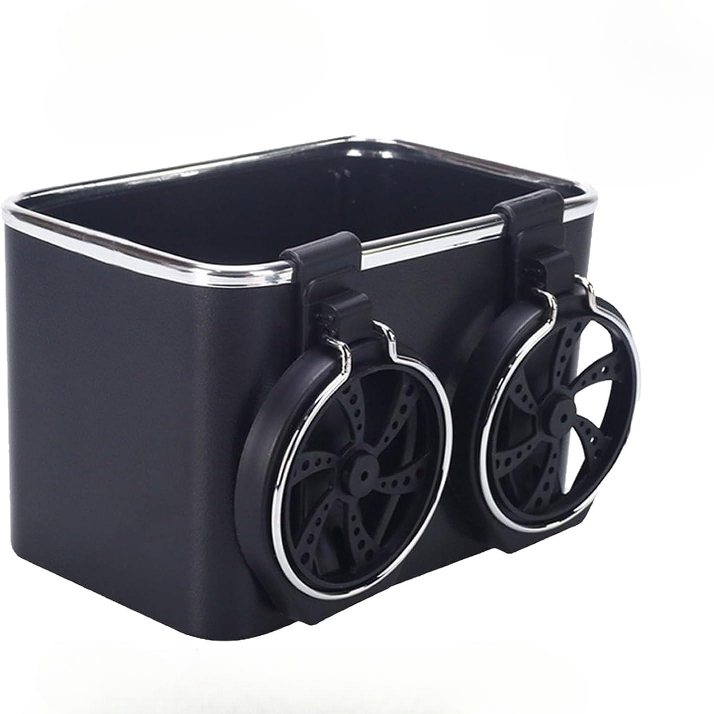 

Multifunctional Car Organizer Center Console Storage Box With 2 Cup Holders Tissue Box Rear Seat Water Cup Car Pumping Tissue Box for Most Vehicles чёрный