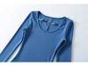 Spicy Girl Diamond Buckle Hollow U-Neck Plus Velvet Long-Sleeved Slim-Fit Top for Women - Stylish for Spring, Autumn & Winter