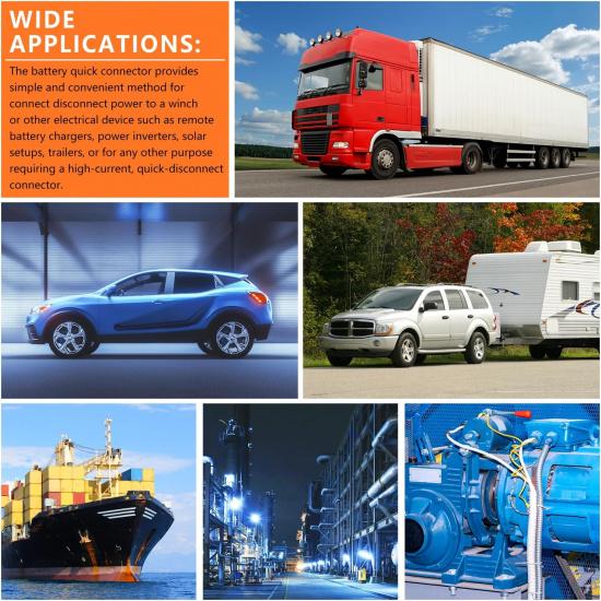 Zhushan 2 PCS 120a Battery Quick Connect/Disconnect Wire Harness Plug Connector Kit - Ideal for Cars, Trailers, Motors, and Electronics Maintenance