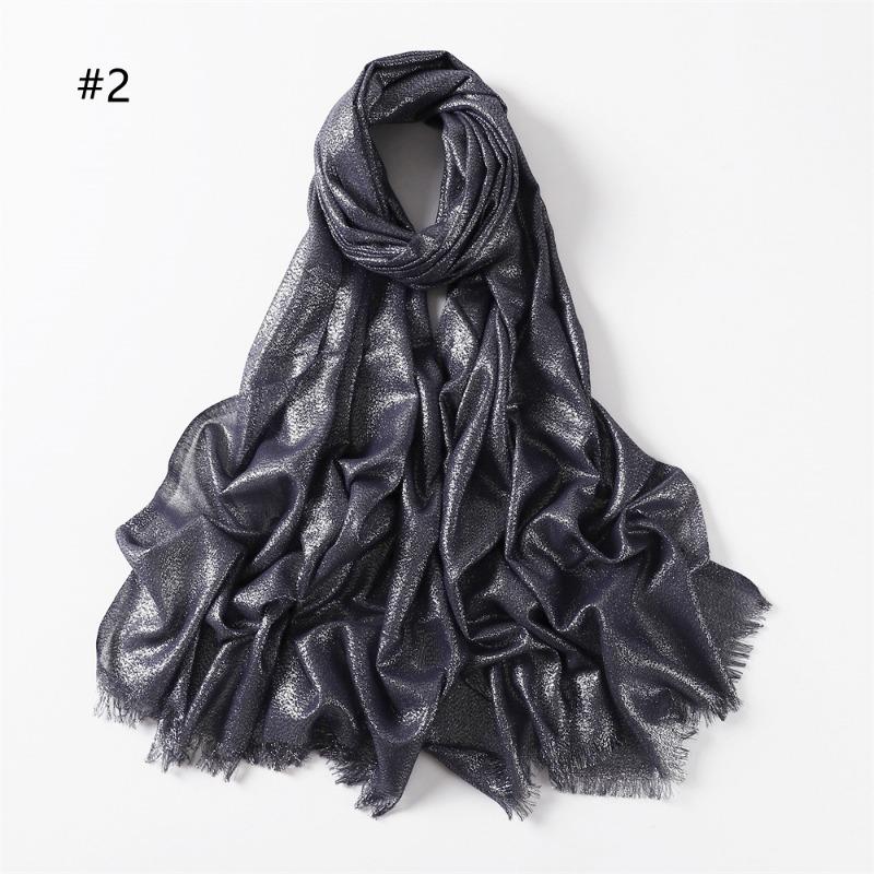 Spring and summer new solid color long scarf human cotton gold silk silver silk scarf women's monochrome long headscarf shawl