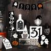 12PC Set Halloween Tiered Tray Decor - Spooky Wooden Decor for Farmhouse Rustic Horror Atmosphere