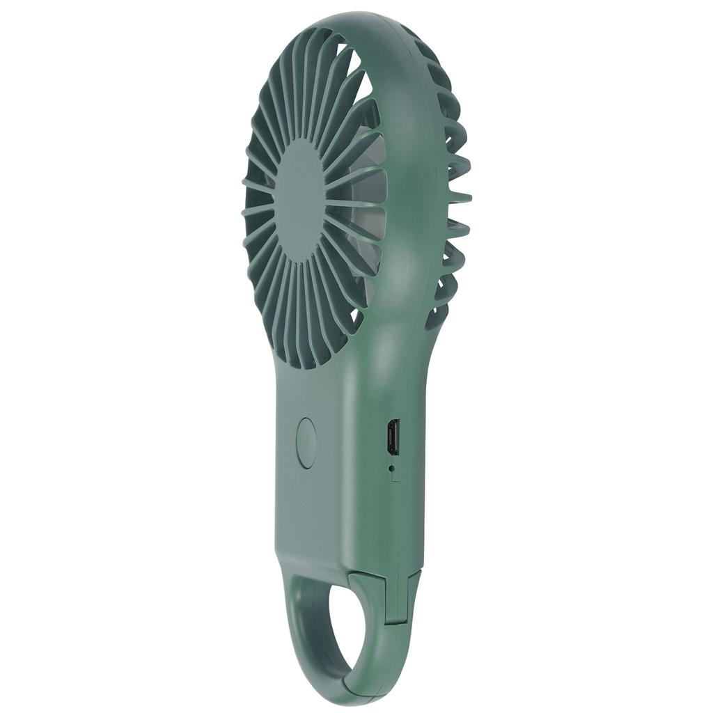 USB Charging Handheld Portable Fan 3 Speed Adjustable Mini Fashionable Carabiner FanArmy Green