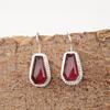 Coffin Pink Tourmaline Stone Sterling Silver Dangling Wife Gift Earrings Jewelry EE-137-11