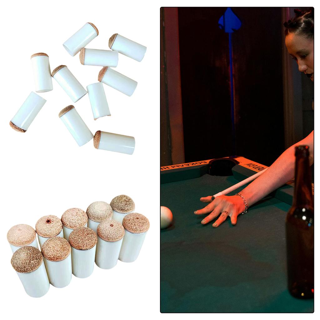 10Pcs Slip-on Billiards Cue Tips Protector Billiard Stick Head Pool Cue Stick Replacement Cover Pool Sports Accessories