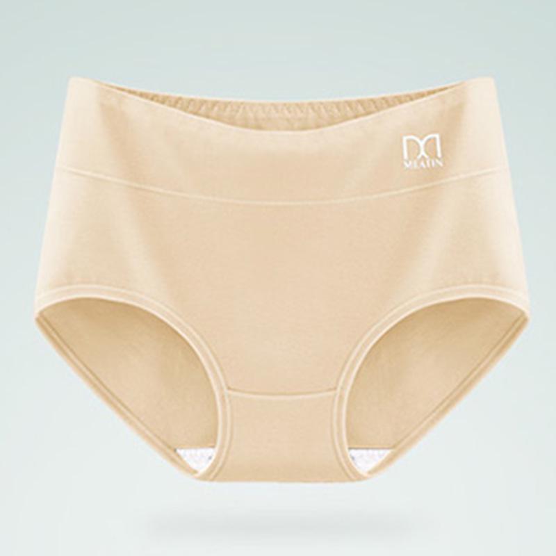 Four Seasons Mei Ya High Waist Cotton Women's Panties - Antibacterial Crotch, Hip Lifting, Abdomen Shaping Triangle Design.