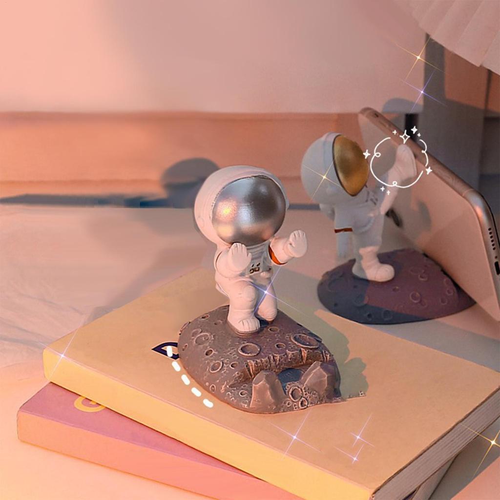 Cartoon-Astronauten-Schreibtischständer, Kreatives Ornament, Niedlicher Astronauten-Handyhalter, Praktisches kleines Objekt zur Schreibtischdekoration