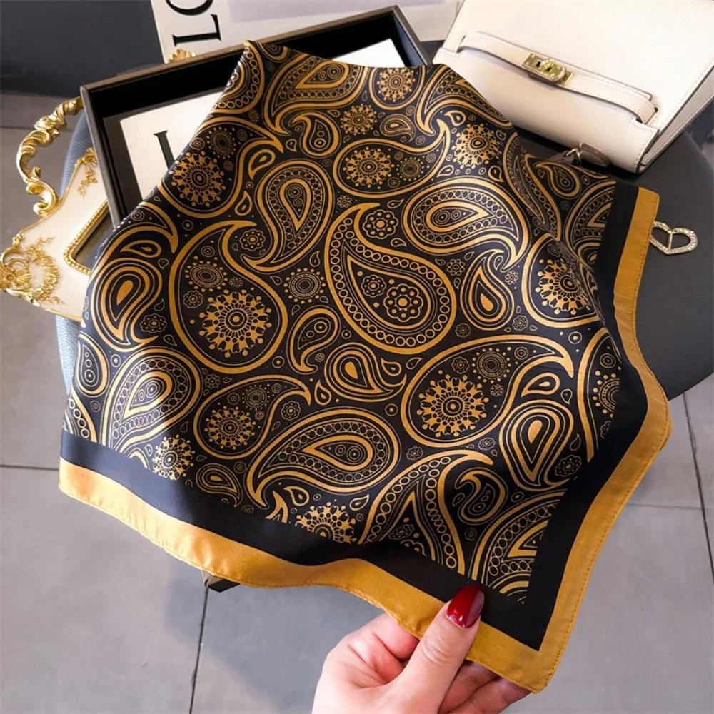 

Мода 70см Квадратный Шарф с Шелковистым Ощущением Женский Атласный Галстук на Шею Женская Бандана для Волос Головной Платок Шаль Обёртывание Хиджаб Эшарп 70x70