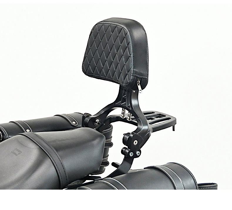 Qidian KD150C Retro Side Bag Canvas with Protective Bar, Backrest, and Footrest Modification