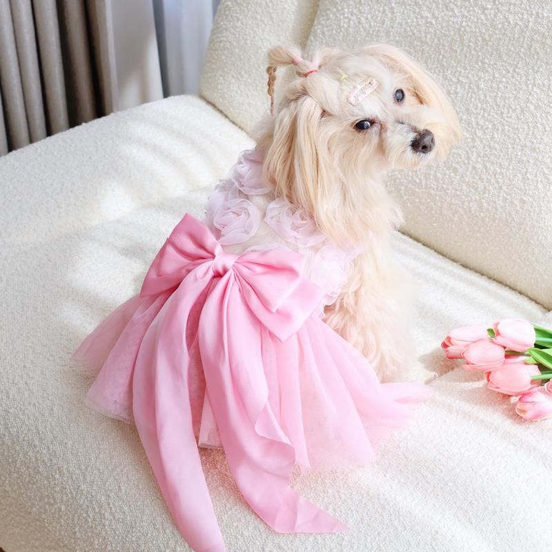 Spring Summer Thin Puppy Princess Skirt Dog Clothes Pink Cute Pet Dog Dress for Small Dogs Chihuahua York Clothing Pet Supplies