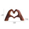 Imitation Wood Grain Love Gesture Sculpture Resin Craft Ornament for Home, Bedroom, Living Room and Entryway Desktop Decoration