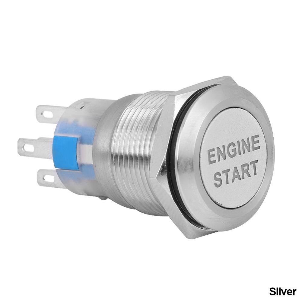 

Кнопка запуска двигателя автомобиля, кнопка запуска стартера зажигания, запасная кнопка запуска двигателя 12 В, водонепроницаемая серебряный