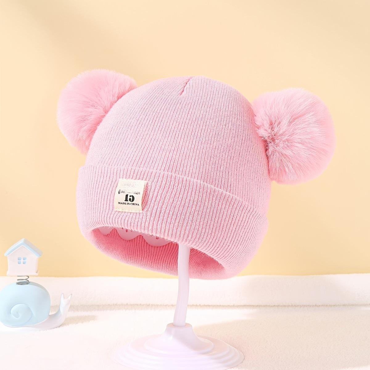 

Однотонна вовняна в’язана капелюшок Bebe для новонароджених рожевий