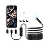 Endoscope Camera with Light, 1920P HD Borescope for Android & IOS, 8 LED Lights Inspection Camera with 5m Semi-Rigid Cable, 2X Zoom