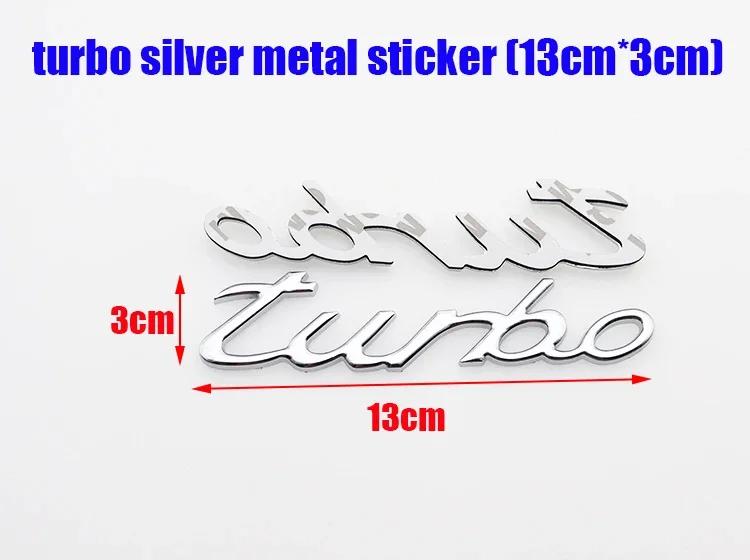 1pcs 3D metal turbo Fender Tail Car logo side badge Creative decoration rear bumper trunk emblem sticker Accessories For Porsche