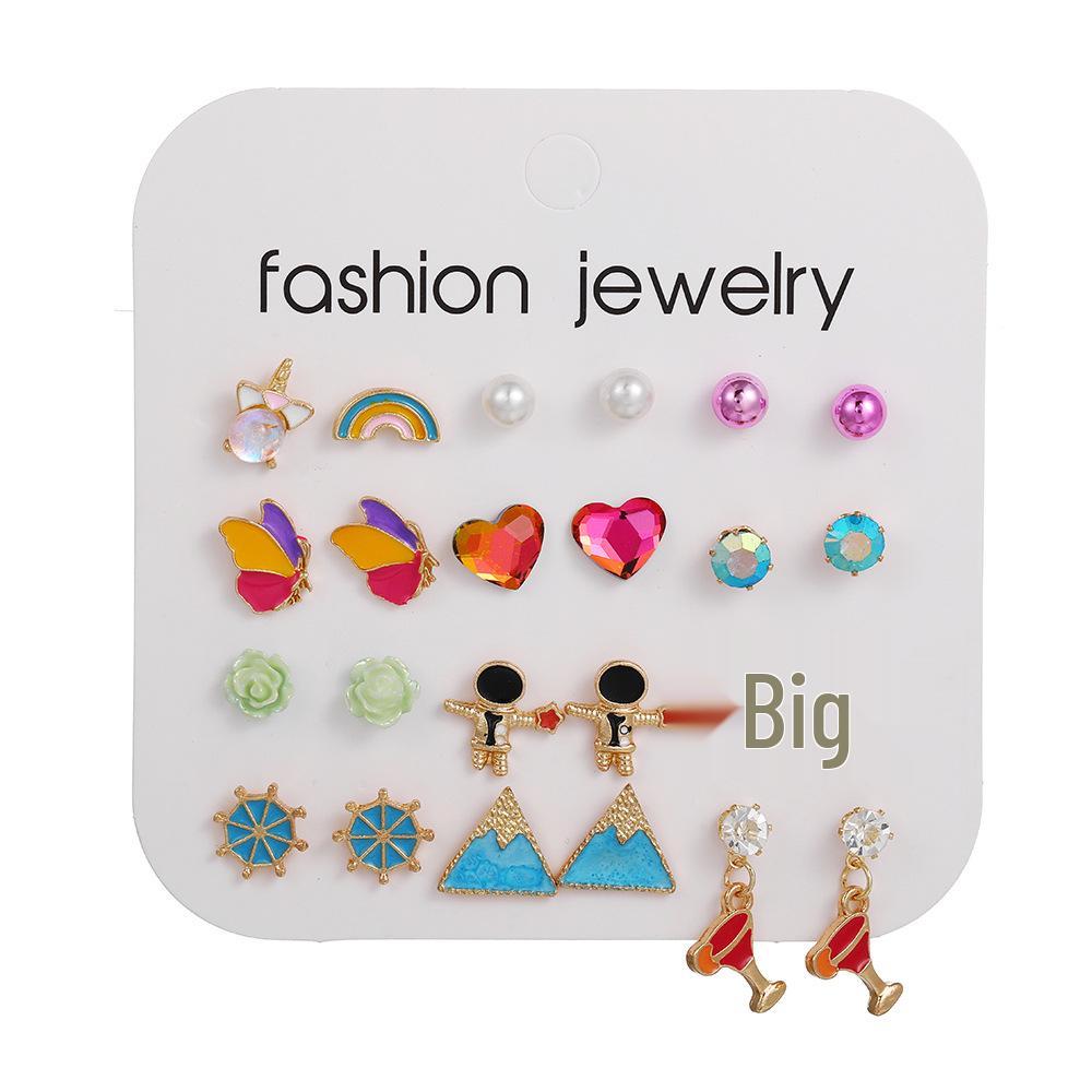 30-Pair Non-Repeating Korean & Western Style High-Quality Earrings Set for Women