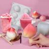3D Peach Mousse Cake Silicone Mold Homemade Ice Cream Custard Pudding Baking Mold Cube Tray Wedding Festival Parties
