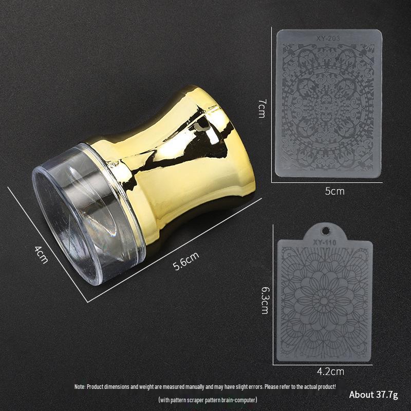 Large Silicone Nail Art Stamp with Lid - Single/Double Head French Design DIY Stamping Tools