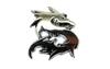 speed mao Stylish 3D 3D Emblem Dragon Dragon Left and Right Set Silver