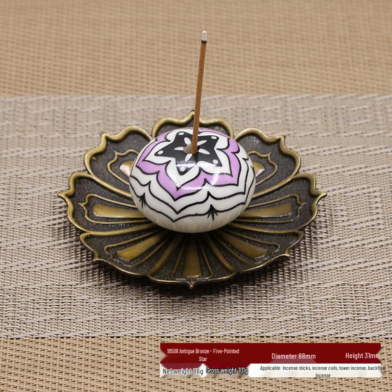 Ceramic Japanese-Style Incense Tray & Holder - Two-in-One Backflow and Stick Holder Ornament