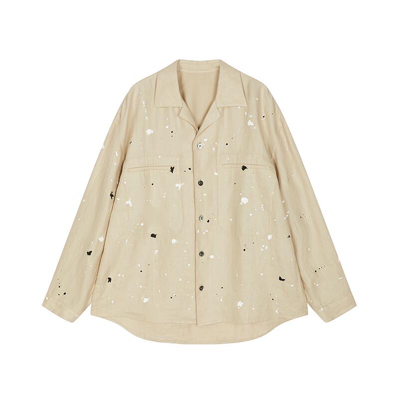 CROQUIS Men's 2025 Fall Oversized Linen Long Sleeve Shirt