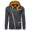 Herren-Pullover mit farbigem Reißverschluss, langärmelig, Kapuzen-Sweatshirt, Oberteil, Bluse