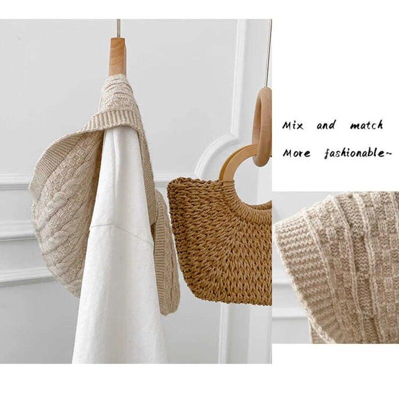 Şal cu glugă tricotat, eşarfă de modă dulce, în aer liber, caldă, confortabilă, de culoare solidă, accesorii tricotate pentru umeri, toamnă iarnă