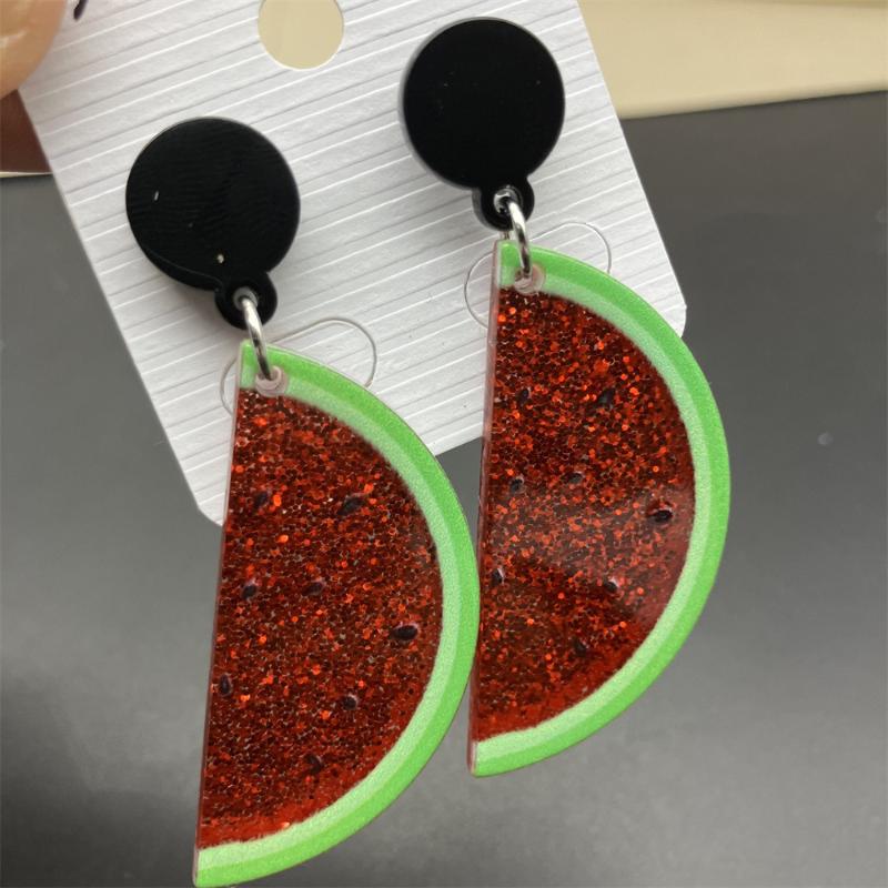 Neue süße Fruchtohrringe Mango Erdbeere Wassermelone Fruchtohrringe Funkelnde Acryl-Ohrringe Schmuckzubehör Geschenke