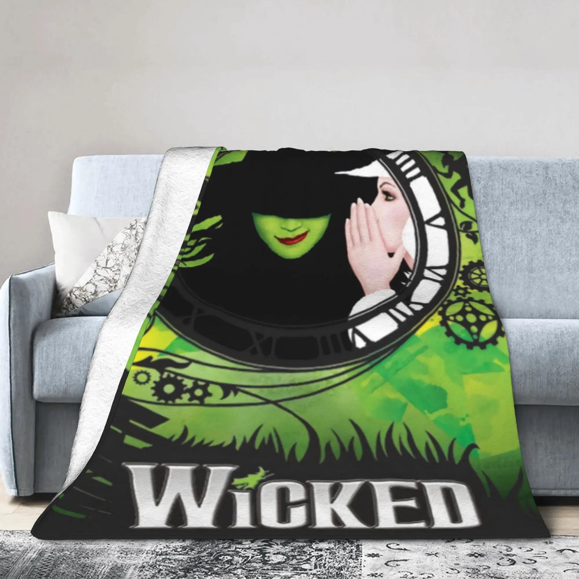 Wicked Musical Glinda  Elphaba Plush Blanket  Soft Flannel Throw for Kids and Adults Warm Bedspread for Bedroom Perfect Gift Ide 40x50in
