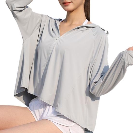 

Women s Sun Protection Hoodie Jacket Lightweight Long Sleeve Sun Shirts Full Zipper Athletic Jacket with Pockets for Hiking Outdoor