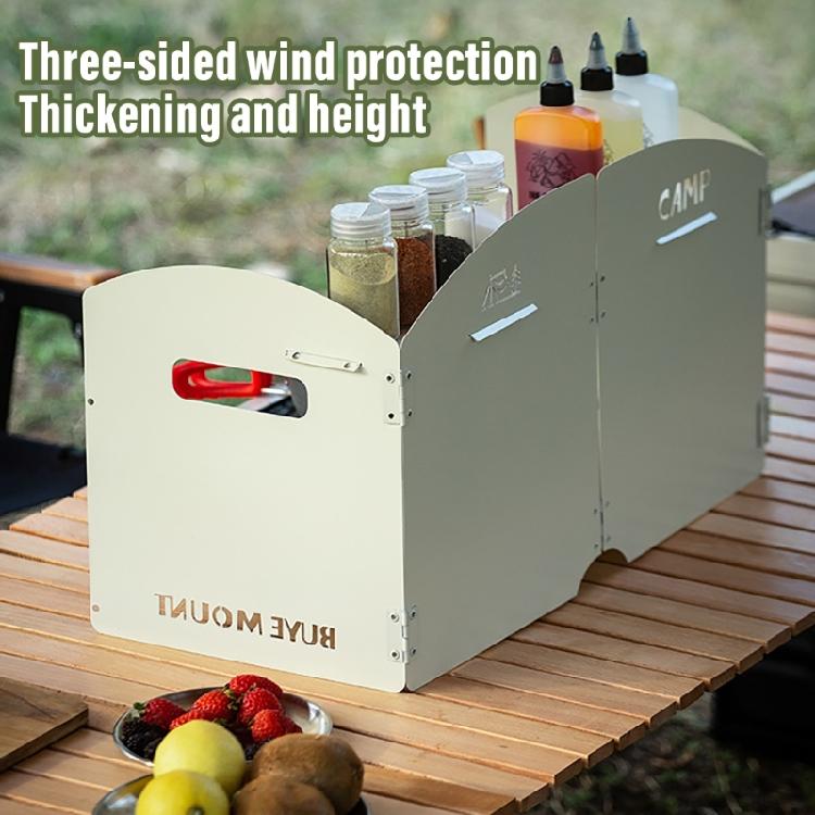 Faltbarer Windschutz Campingkocher Windschutz Grills Windschutz Stahl Windschutz für Wüstenforscher