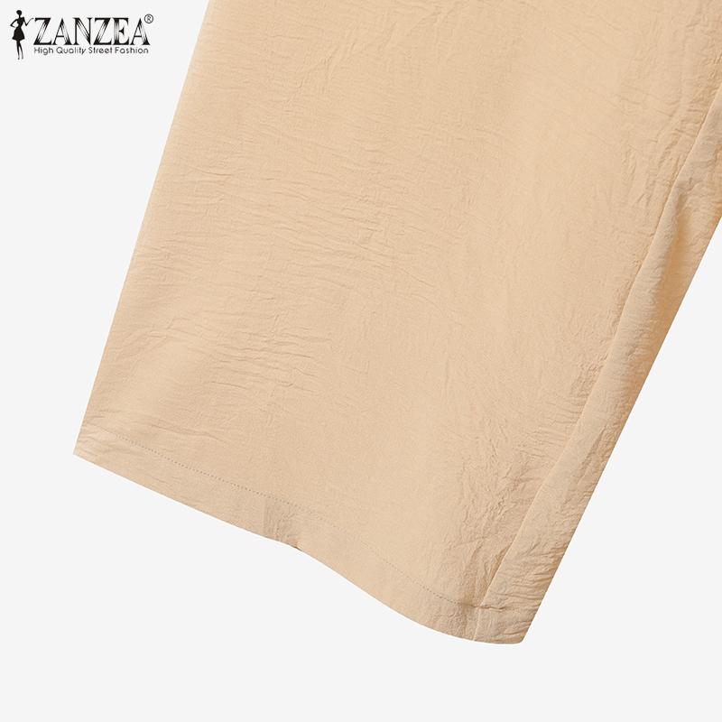 ZANZEA Women Long Sleeve Blouse and Pants Casual Two Piece Suit Sets