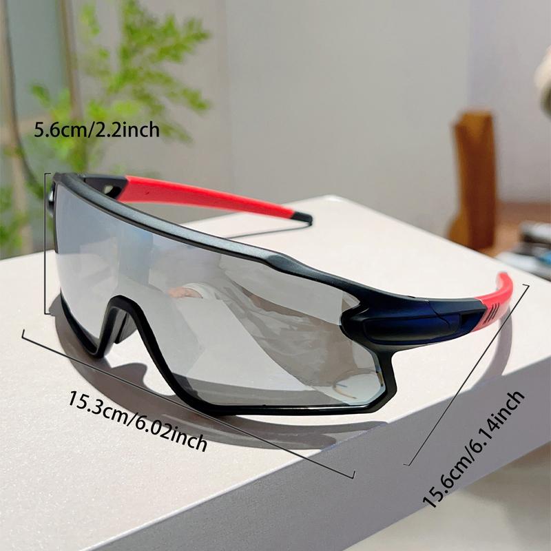 Wrapped Round Sports Goggle Men Mirror Outdoor Protective Cycling Sunglasses Trendy Oversized Windproof Anti-UV Shades