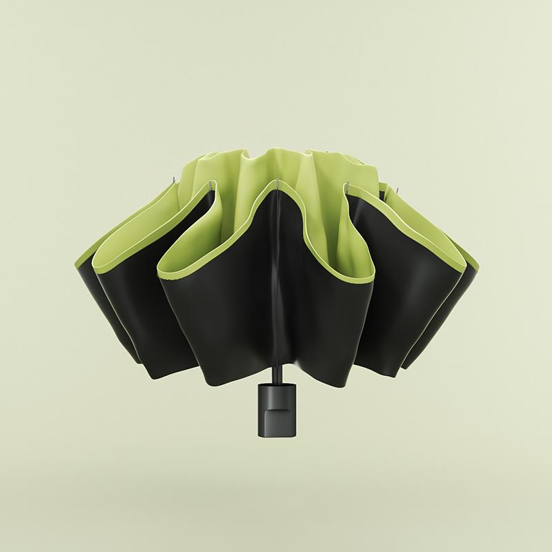 Men's Black 24-Rib Automatic Folding Umbrella with Custom Logo and UV Protection