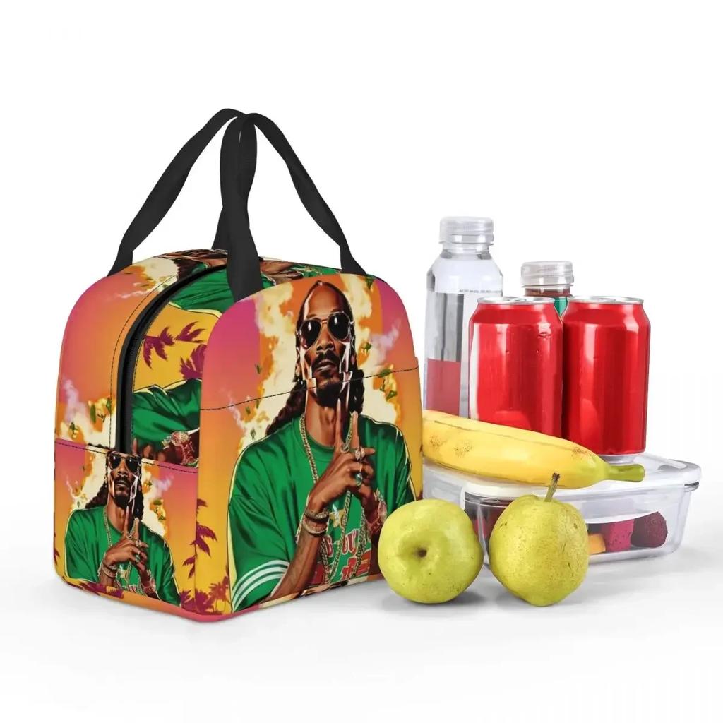 American Music Rapper Snoop Dogg Insulated Lunch Bag for Kids School Cooler Thermal Food Box Tote Portable Lunch Boxes Container