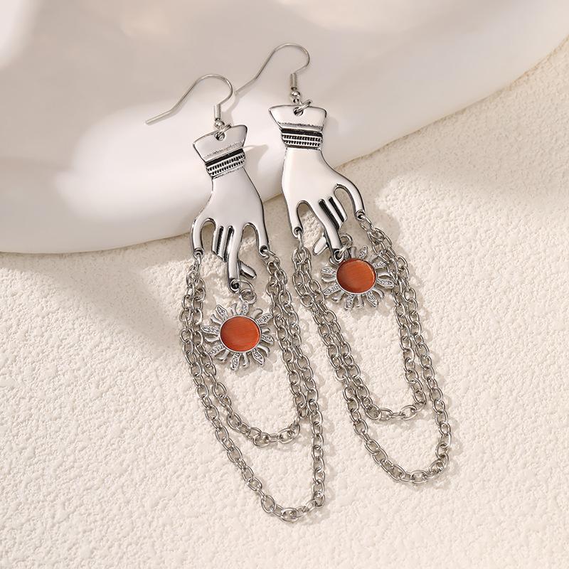 

Ветер Женские Хип-Хоп Ветер Серьги Персонализированный Дизайн Пальмы Микро-паве Ювелирные Изделия Нишевые Серьги Универсальные Серьги серебряный