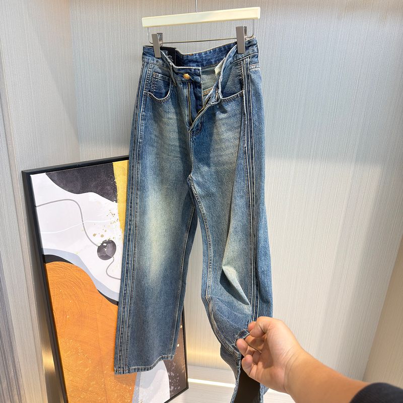 Excess Export Stock Spring and Autumn Men s Denim Long Pants, Loose Straight-Leg Pants, Heavy-Duty Washed, High-Quality Men s Trendy Pants Blue 29