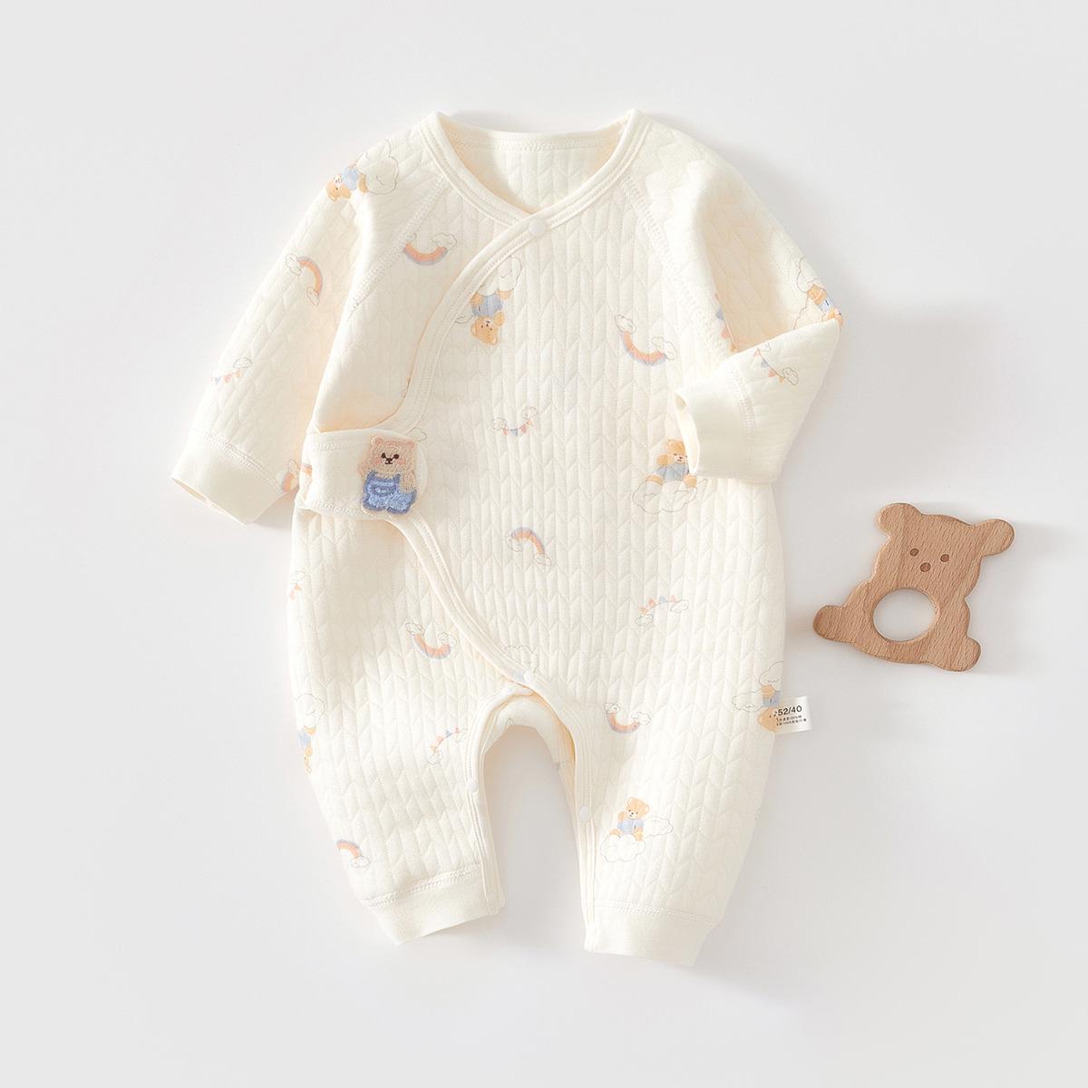

Jingqi Newborn Pure Cotton Baby Warm Romper - Autumn/Winter Quilted Monk Suit 59cm (1-3 months, 10-13 lbs)