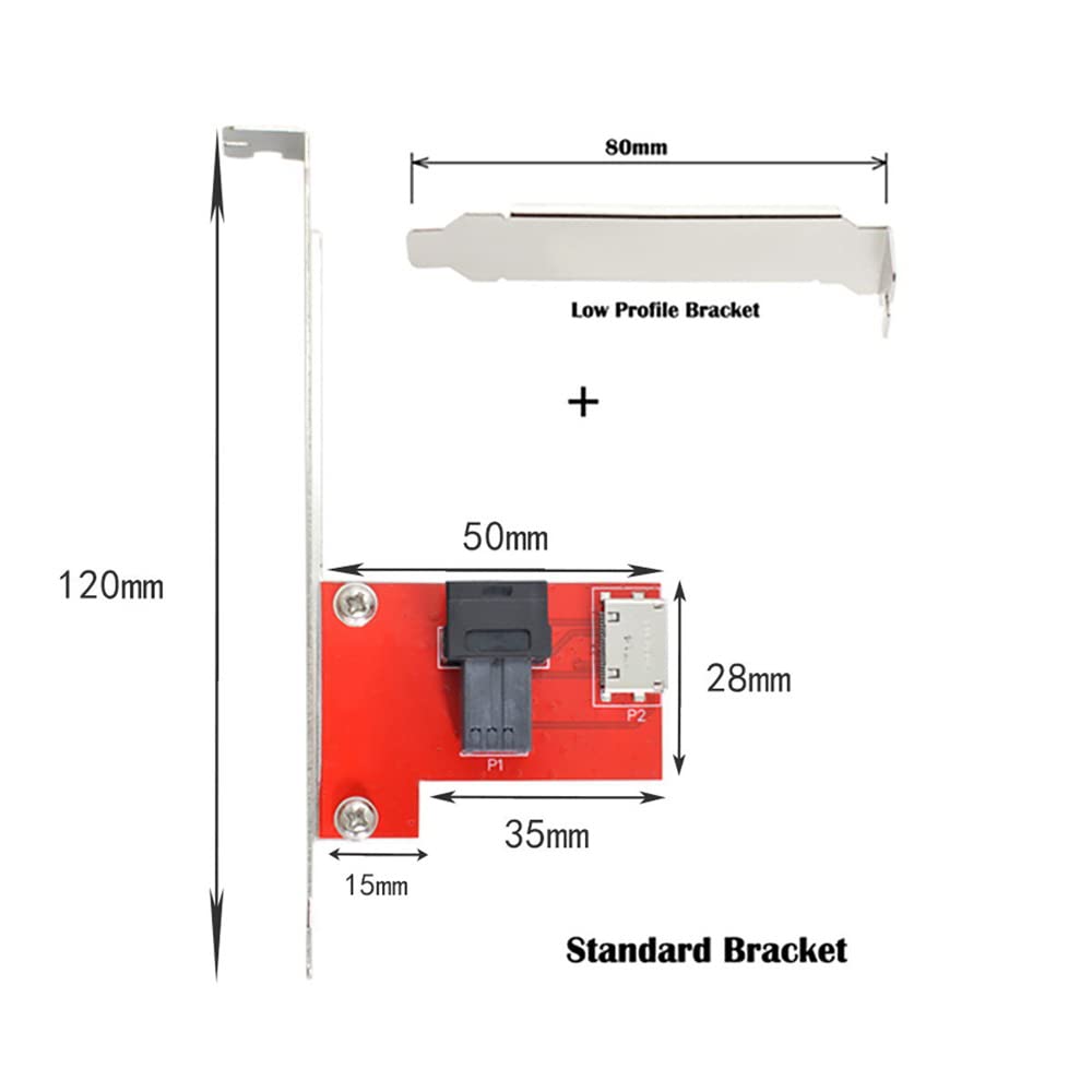 NFHK PCI-Express 4.0 Mini SAS HD SFF-8643 to Oculink SFF-8611 SFF-8612 PCBA Female Adapter with Bracket