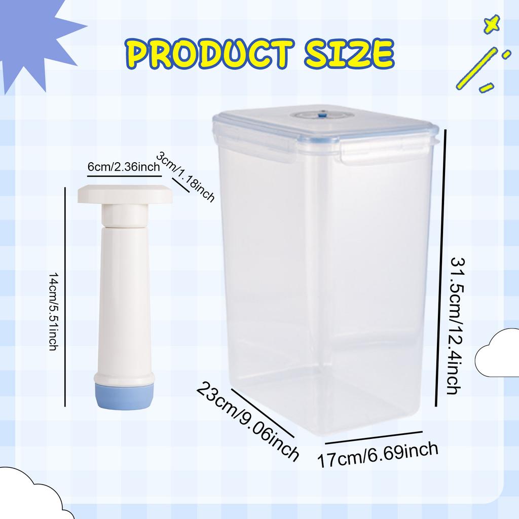 Vacuum Food Storage Box and Pump Fresh,With Date Dial Record Fridge Organizer Microwave Safe Fresh-Keeping Sealing Box