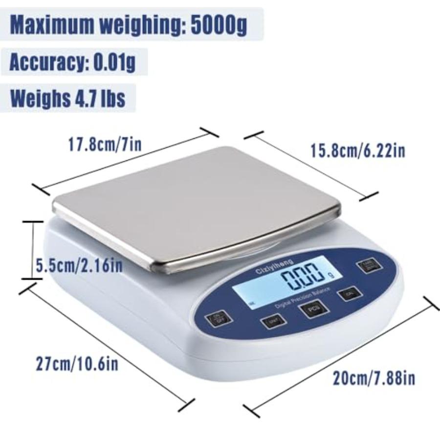 Lab Scale Balance Electronic Scales 5000g0.01g high Precision Laboratory Digital Analytical Balance Gram Scale 0.01g Accuracy D