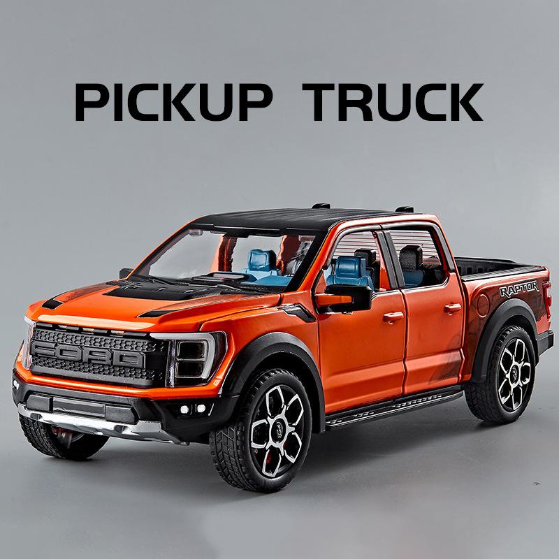 FETG4 1:20 Ford Raptor F150 Pickup Alloy Truck Car Model Diecast Metal Off-road Vehicle Car Model Sound Light Simulation Kids Toy Gift